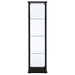 Cyclamen 4-shelf Clear Glass Curio Display Cabinet Black