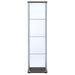 Bellatrix 4-shelf Clear Glass Curio Cabinet Cappuccino