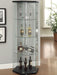 Zahavah 4-shelf Hexagonal Clear Glass Curio Cabinet Black