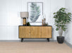Aminah 3-door Wood Accent Cabinet Natural and Black