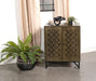 Zaria 2-door Wood Trellis Accent Storage Cabinet Brown
