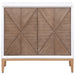 Gretchen 2-door Wood Fluted Parquet Cabinet White and Brown