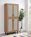 Teller 80-inch 4-door Tall Shoe Storage Cabinet Natural Oak