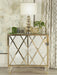 Astilbe 2-door Mirrored Accent Cabinet Silver and Champagne
