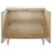 Astilbe 2-door Mirrored Accent Cabinet Silver and Champagne
