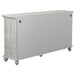 Melanie 4-door Wood Trellis Accent Cabinet Distressed White
