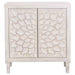 Clarkia Accent Cabinet with Floral Carved Door White