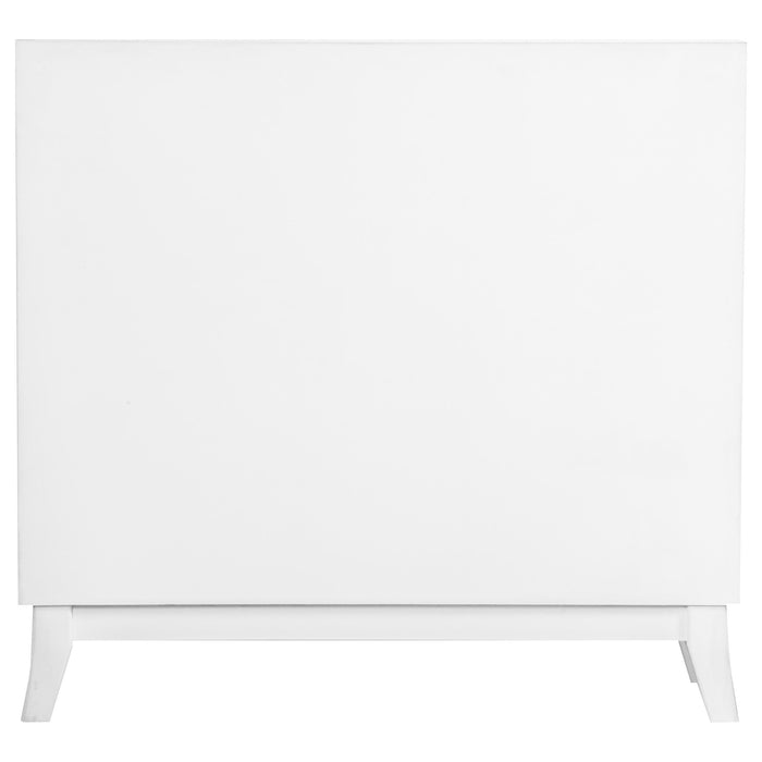 Gambon 2-door Wood Honeycomb Pattern Accent Cabinet White