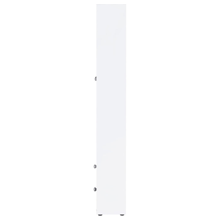 Hawthorne 4-shelf Glass Door Tall Cabinet with Drawers White