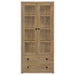 Hawthorne 4-shelf Glass Door Tall Cabinet with Drawers Mango