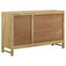 Zamora 3-door Wood Accent Cabinet with Woven Cane Natural
