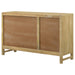 Zamora 3-door Wood Accent Cabinet with Woven Cane Natural