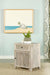 August 1-drawer Trellis Pattern Storage Cabinet White Washed