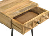 Ezra 1-drawer Rectangular Accent Side Table Natural Mango