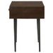 Ezra 1-drawer Rectangular Accent Side Table Coffee Brown