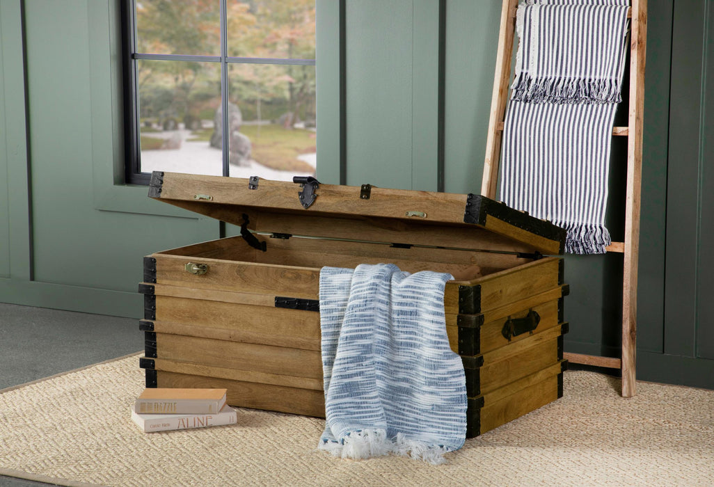 Simmons Wood Storage Trunk Natural and Black