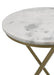 Malthe Round Marble Top Accent Side White and Antique Gold