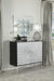 Josie 2-door Wood Sunburst Accent Cabinet Black and Silver