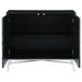 Josie 2-door Wood Sunburst Accent Cabinet Black and Silver
