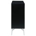 Josie 2-door Wood Sunburst Accent Cabinet Black and Silver