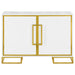Elsa 2-door Wood Storage Accent Cabinet White and Gold