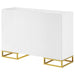 Elsa 2-door Wood Storage Accent Cabinet White and Gold