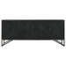 Riddell 4-door Wood Reeding Accent Cabinet Matte Black