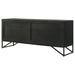 Riddell 4-door Wood Reeding Accent Cabinet Matte Black