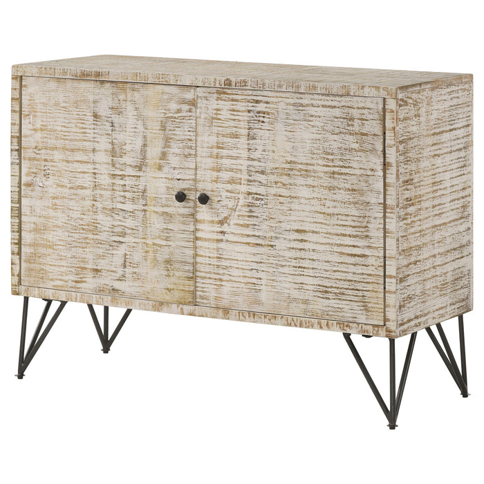 Eileen 2-door Wood Storage Accent Cabinet White Washed