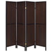 Deepika 4-Panel Room Divider Folding Screen Rustic Tobacco