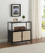 Amherst 2-door Radio Weave Cane Metal Accent Cabinet Black