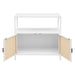 Amherst 2-door Radio Weave Cane Metal Accent Cabinet White