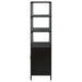 Amherst 3-shelf Radio Weave Cane Metal Accent Cabinet Black