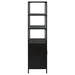 Amherst 3-shelf Radio Weave Cane Metal Accent Cabinet Black
