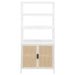 Amherst 3-shelf Radio Weave Cane Metal Accent Cabinet White