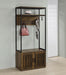 Quincy 2-door Coat Rack Hall Tree Storage Bench Dark Pine