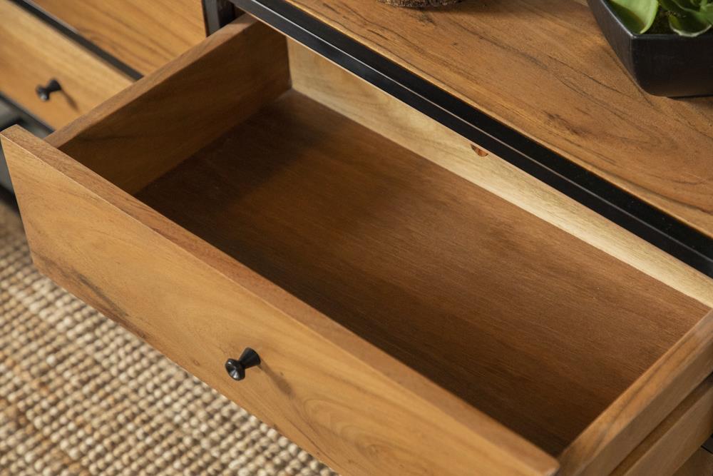 Belcroft 74-inch 4-drawer Storage Bookshelf Natural Acacia