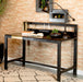 Purston 55-inch Writing Desk with Storage Black and Brass