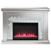 Gilmore Mirrored Freestanding Electric Fireplace Silver