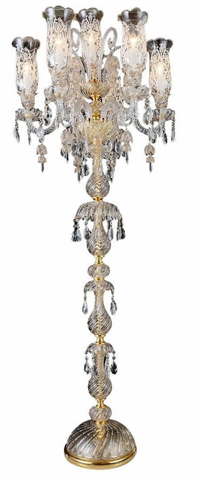 Lighting Garnier 7 Light Floor Lamp in Clear and Gold