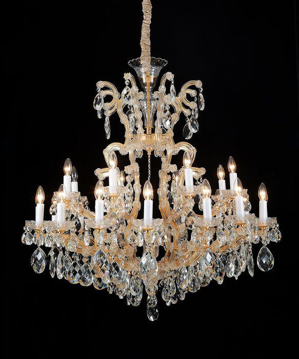 Lighting La Scala 25 Light Chandelier in Cognac and Gold