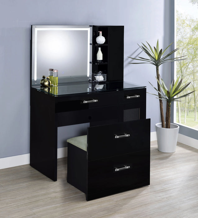 Flora Makeup Vanity Table with LED Mirror and Stool