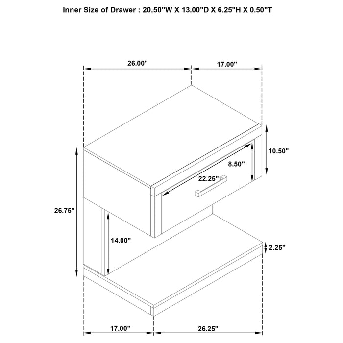 Kenora Nightstand with LED Lighting