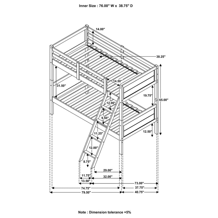 Ryder Bunk Bed with Mattress