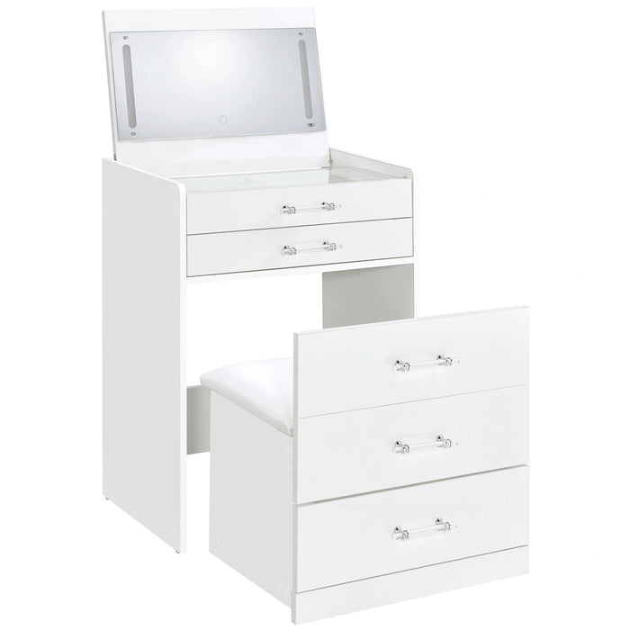 Danbury Makeup Vanity Table with LED Mirror and Stool